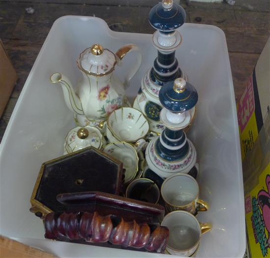 Assorted ceramics including a Dresden coffee set